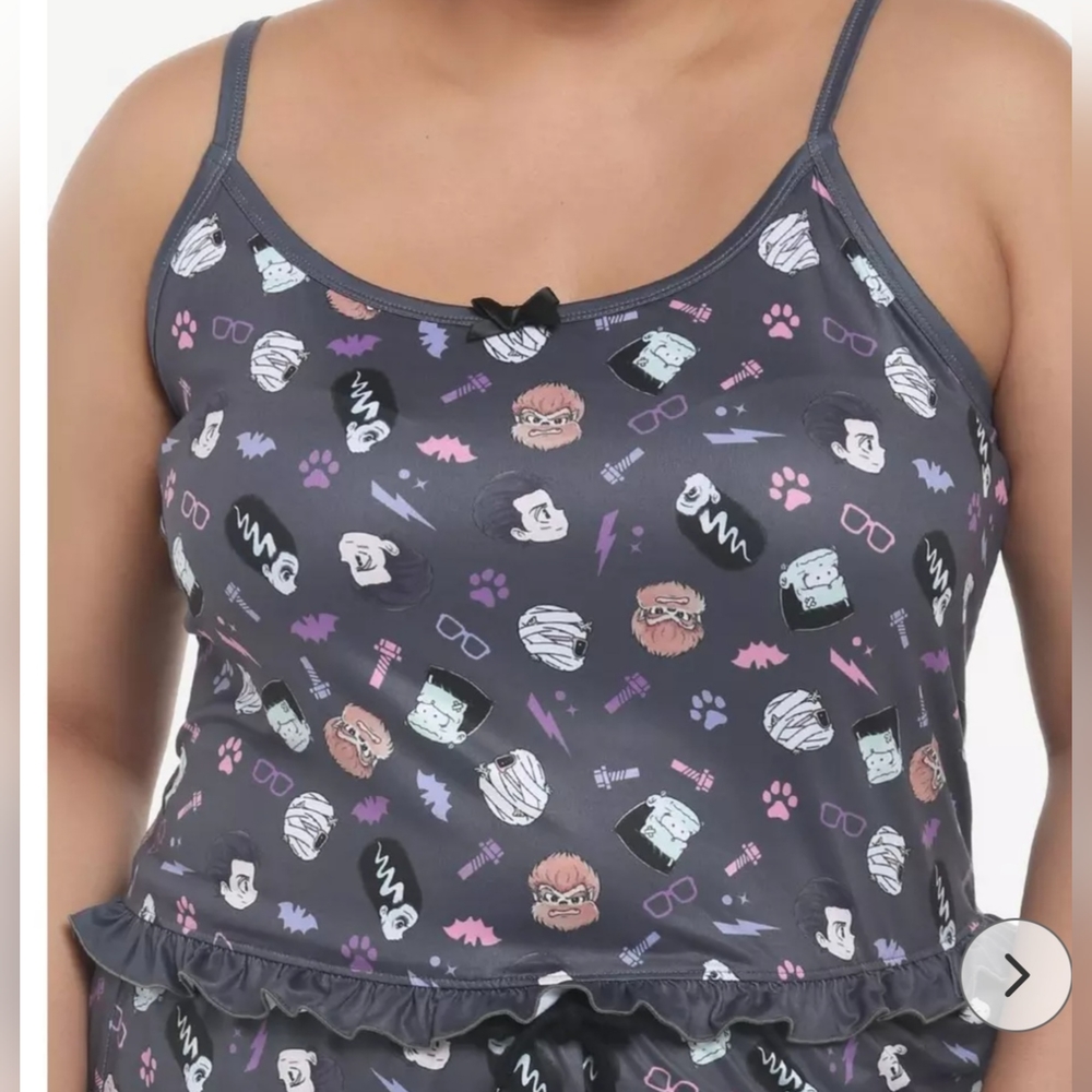 Universal Monsters Chibi Ruffle Lounge Girls Cami